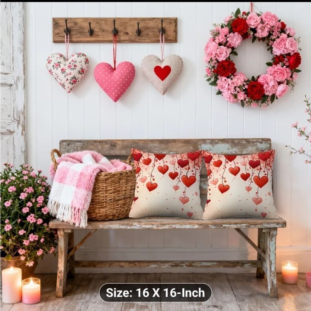 Romantic Heart Pattern Pillow Covers - Picture 4 of 4